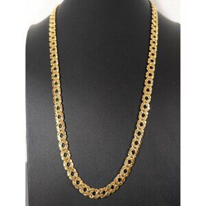 Vintage Napier Gold Tone Double Curb Chain Statement Necklace Classic 28"